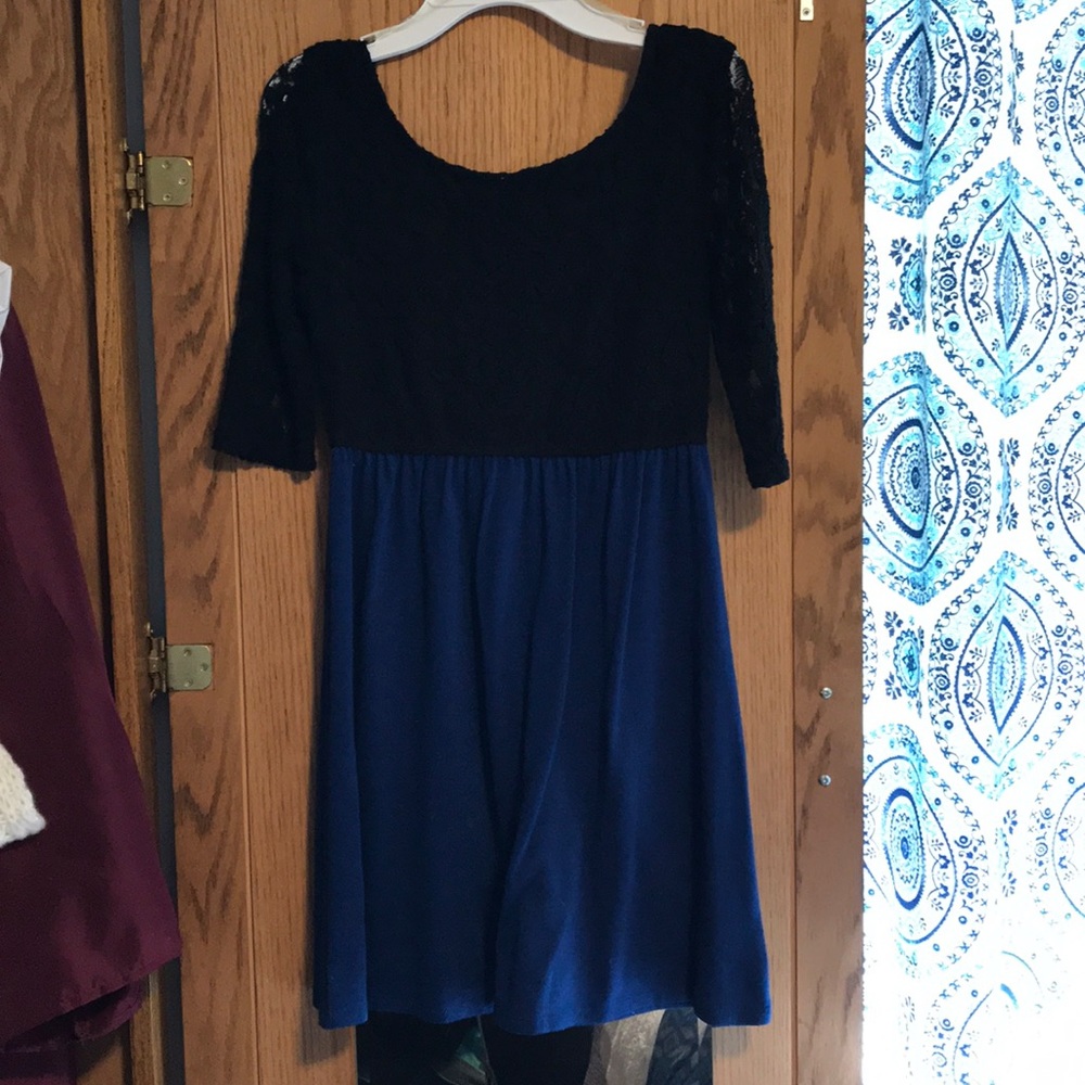 Black and blue dress